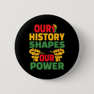 Onze Geschiedenis Vormt Onze Toekomst Zwarte Gesch Ronde Button 5,7 Cm