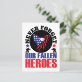 Onze gevallenen helden nooit vergeten briefkaart (Staand voorkant)