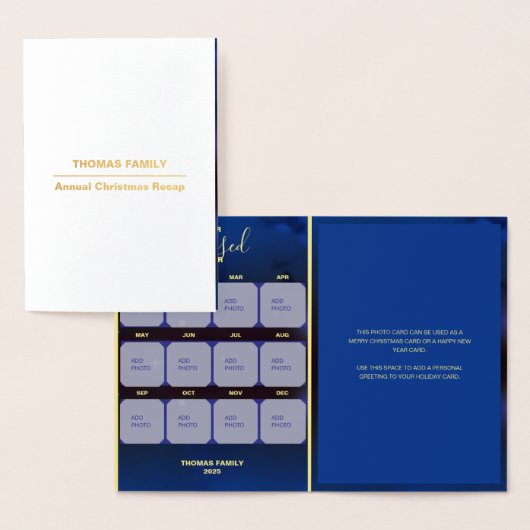 Onze Gezegende Jaar 12 Foto Vakantie Folie Kaart (Display)