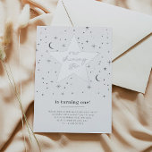 Onze glanzende ster verjaardag - Zilver Folie Uitnodiging