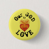 Onze God is liefde Ronde Button 3,2 Cm (Voorkant)