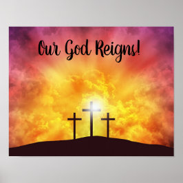 Onze God Regeert Premium Canvas Glansposter Poster