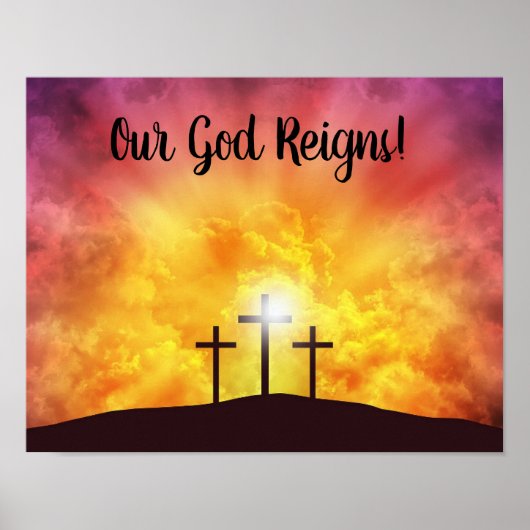 Onze God Regeert Premium Canvas Glansposter Poster (Voorkant)