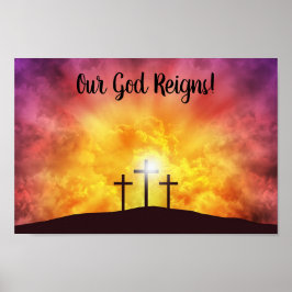 Onze God Regeert Premium Canvas Glansposter Poster
