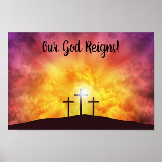 Onze God Regeert Premium Canvas Glansposter Poster (Voorkant)