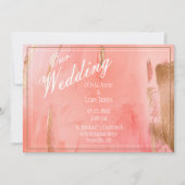 Onze goudroze rietkleurige bruiloft van de moderne kaart (Voorkant)