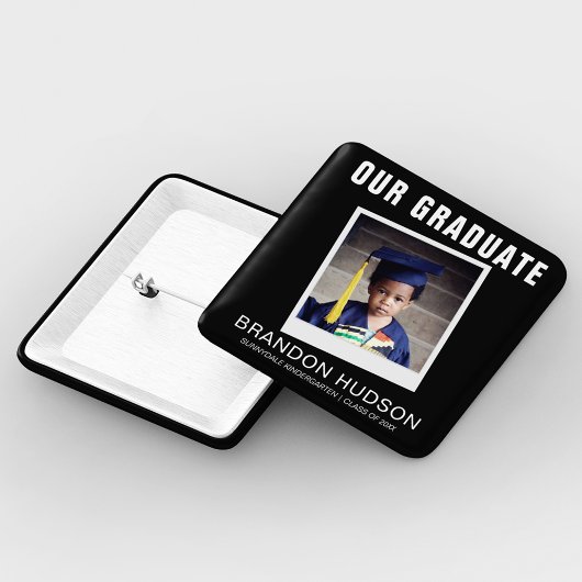 Onze Graduate Instant Photo | Afstuderen Vierkante Button 5,1 Cm