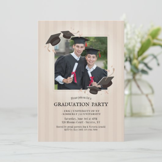 Onze Graduates FotogradulePartij Uitnodiging (Staand voorkant)