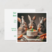 Onze grappige bunny, bunny verjaardagsuitnodiging kaart (Voorkant / Achterkant)