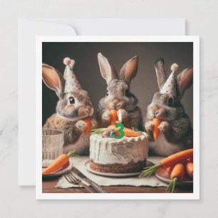 Onze grappige bunny, bunny verjaardagsuitnodiging kaart