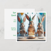 Onze grappige konijn, konijn verjaardagsuitnodigin kaart (Voorkant / Achterkant)