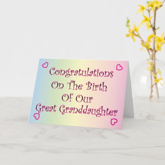 Onze grootdochter kaart (Gele Bloem)