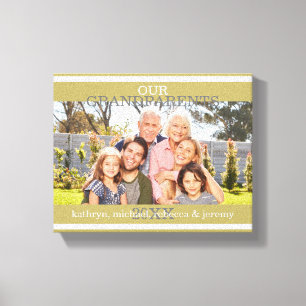Onze grootouders Foto met GrandChildren Names Canvas Afdruk