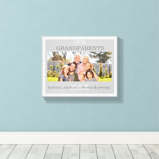 Onze grootouders met kleinkinderen Foto Canvas Afdruk (Insitu (Houten vloer))