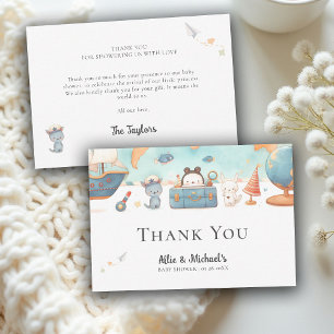 Onze Grootste Avonturenkaart Neutrale Baby Shower Bedankkaart
