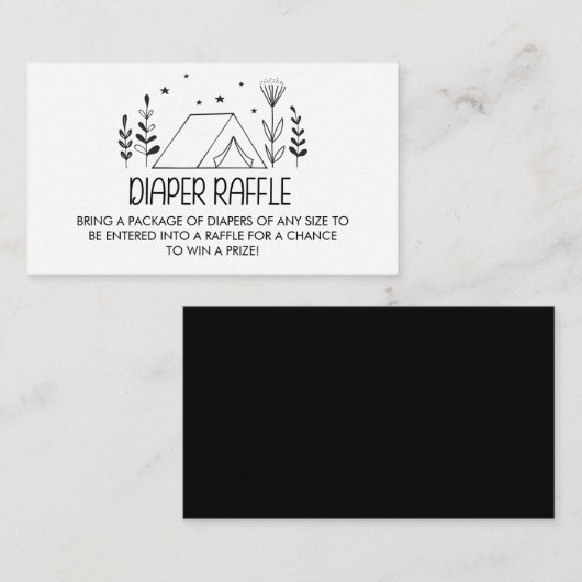 Onze grootste avontuur Baby shower luier Raffle Informatiekaartje (Voorkant / Achterkant)
