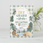 Onze Grootste Avontuur Baby Shower Uitnodiging (Staand voorkant)
