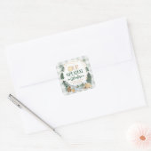 Onze Grootste Avontuur Baby Shower Vierkante Sticker (Envelop)
