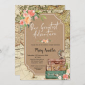 Onze Grootste Avontuur Bruids Douche Uitnodiging (Voorkant / Achterkant)