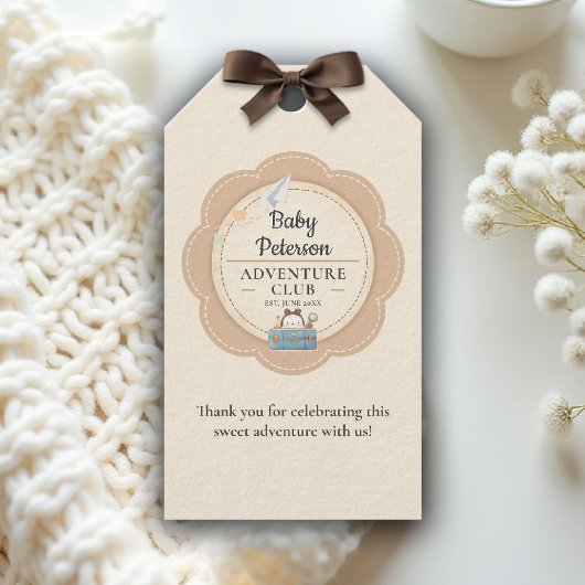 Onze Grootste Avontuur Neutrale Cute Baby Shower Cadeaulabel
