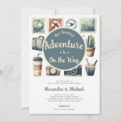 Onze grootste avontuur retro gecodeerde baby boy d kaart (Voorkant)