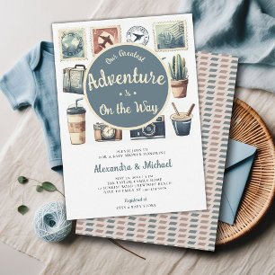 Onze grootste avontuur retro gecodeerde baby boy d kaart