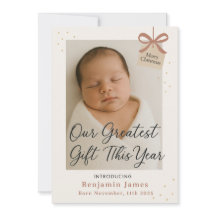 Onze Grootste Cadeau Baby Aankondiging Kerstkaart