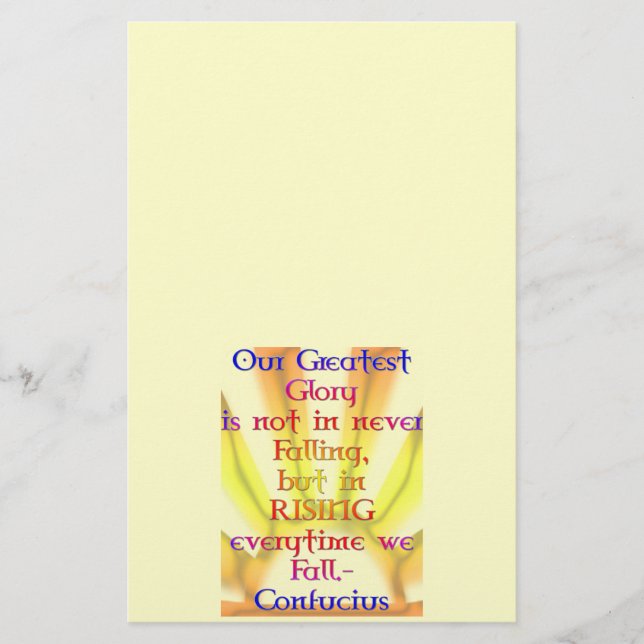 "Onze grootste glorie" — Confucius Quote (Voorkant)