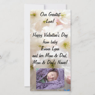 Onze Grootste Liefde! Baby Familie FotoKaart Valen Feestdagenkaart