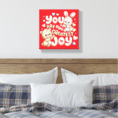 Onze Grootste Vreugde Liefdevolle Boodschap voor K Canvas Afdruk (Insitu (Slaapkamer))
