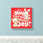 Onze Grootste Vreugde Liefdevolle Boodschap voor K Canvas Afdruk (Insitu (Houten vloer))