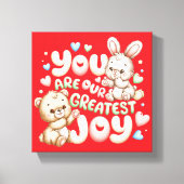 Onze Grootste Vreugde Liefdevolle Boodschap voor K Canvas Afdruk (Voorkant)