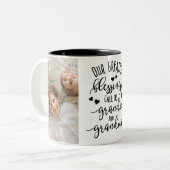 Onze grootste zegeningen noemen ons opa en opa tweekleurige koffiemok (Voorkant links)