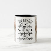 Onze grootste zegeningen noemen ons opa en opa tweekleurige koffiemok (Center)