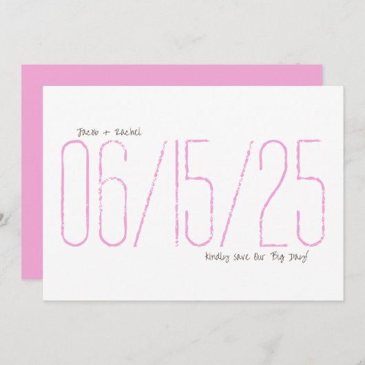 Onze Grote Dag Bewaar de Datumkaart Kaart (Voorkant / Achterkant)