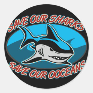 Onze haaien opslaan ronde sticker