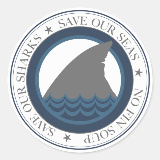 onze haaien redden ronde sticker (Voorkant)