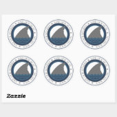 onze haaien redden ronde sticker (Vel)