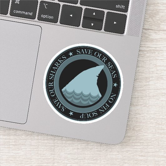 onze haaien redden sticker (Detail)