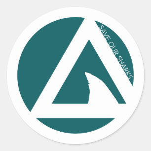 onze haaienstelen redden ronde sticker