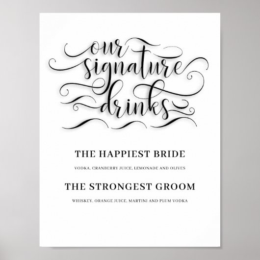 Onze handtekening Drink de balie van de Bieden van Poster (Voorkant)