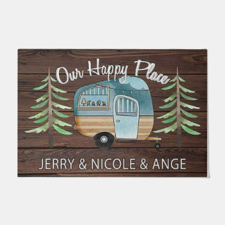 Onze Happy Camping Place vloerkleed, Camper Gift D Deurmat