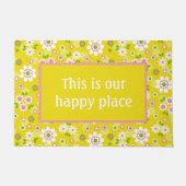 Onze Happy Place Retro Mod Flowers Deurmat (Voorkant)