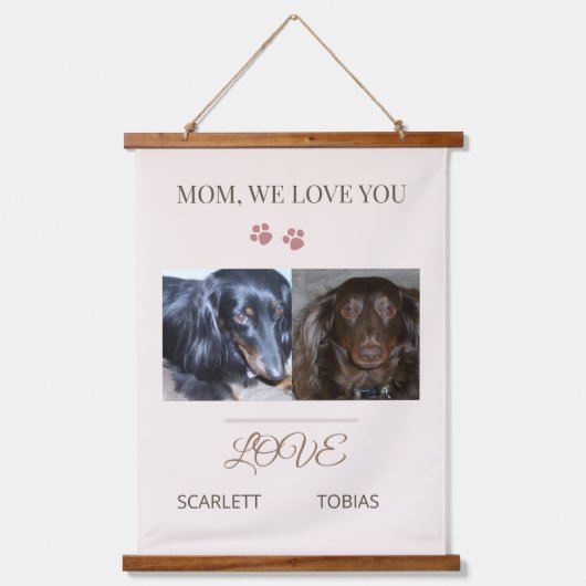 Onze harten behoren toe aan mama hangend wandkleed (Voorkant)