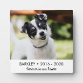 Onze harten herdendenken foto van uw hond fotoplaat (Voorkant)