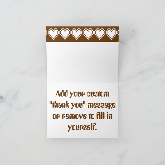 Onze Harten met 8 bits in Chocolade danken u Bedankkaart (Binnen)