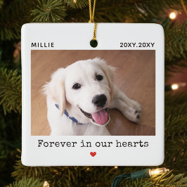 Onze Harten Voor Altijd Honden Foto Naam Herdenkin Keramisch Ornament