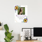 Onze Harten Voor Altijd Zonnebloem Paarse Rouw  Poster (Thuiskantoor)