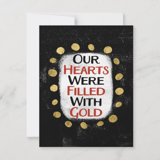 Onze harten waren van goud Wenskaart Kaart (Voorkant)