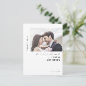 Onze harten zijn Full Photo Wedding Dank u Briefkaart (Staand voorkant)